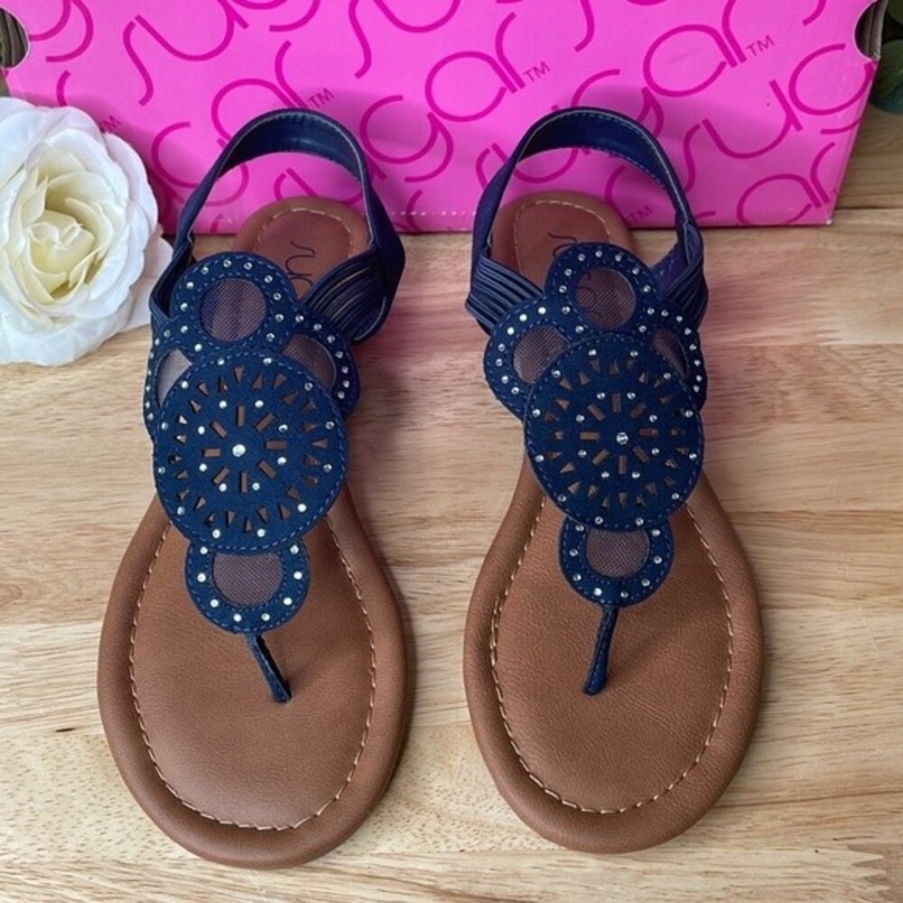 Sugar | Camey Flat Sandals | Blue | Size 7